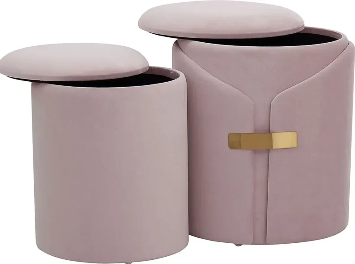 Atholgate Blush Ottoman, Set of 2