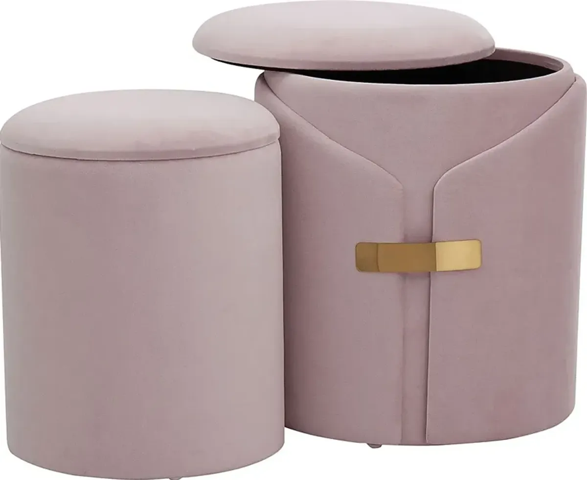 Atholgate Blush Ottoman, Set of 2