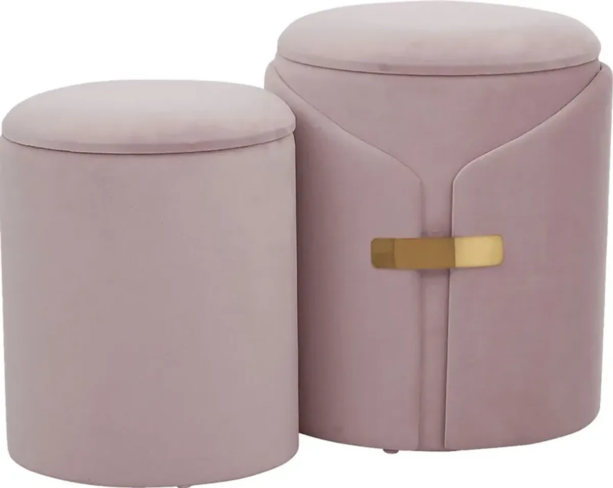 Atholgate Blush Ottoman, Set of 2