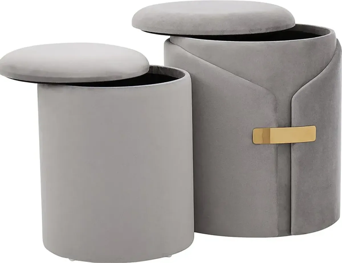 Atholgate Silver Ottoman, Set of 2