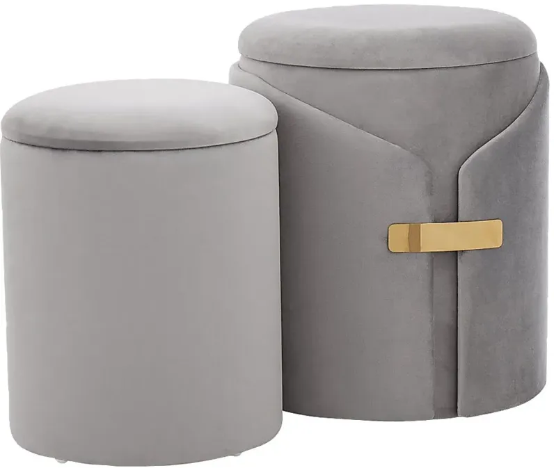 Atholgate Silver Ottoman, Set of 2