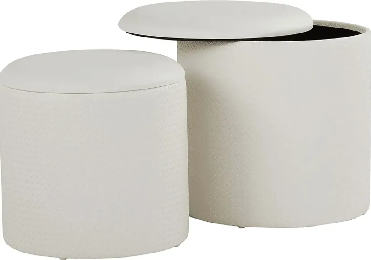 Clarinth Cream Ottoman, Set of 2