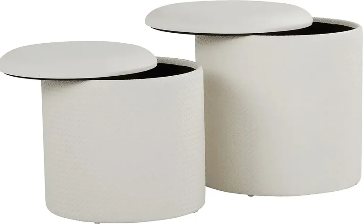 Clarinth Cream Ottoman, Set of 2