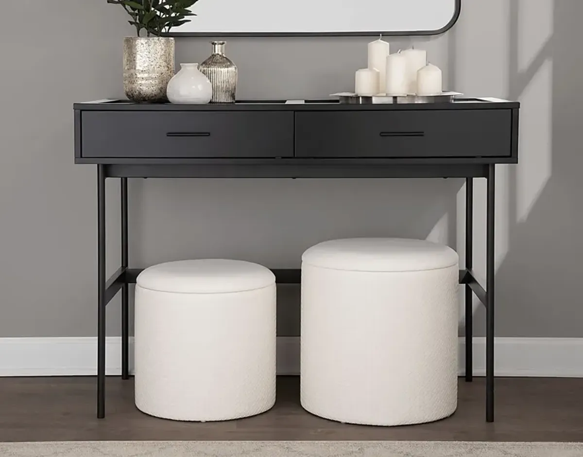 Clarinth Cream Ottoman, Set of 2