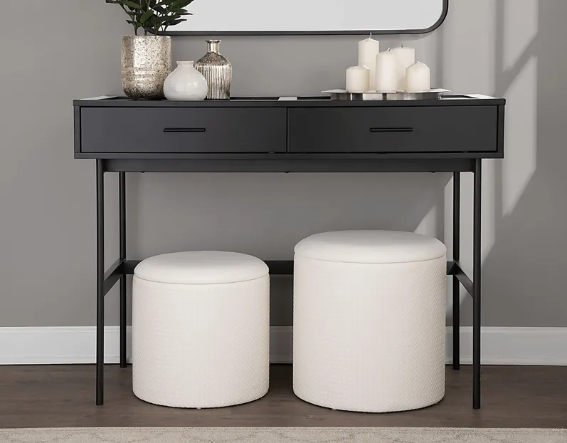 Clarinth Cream Ottoman, Set of 2