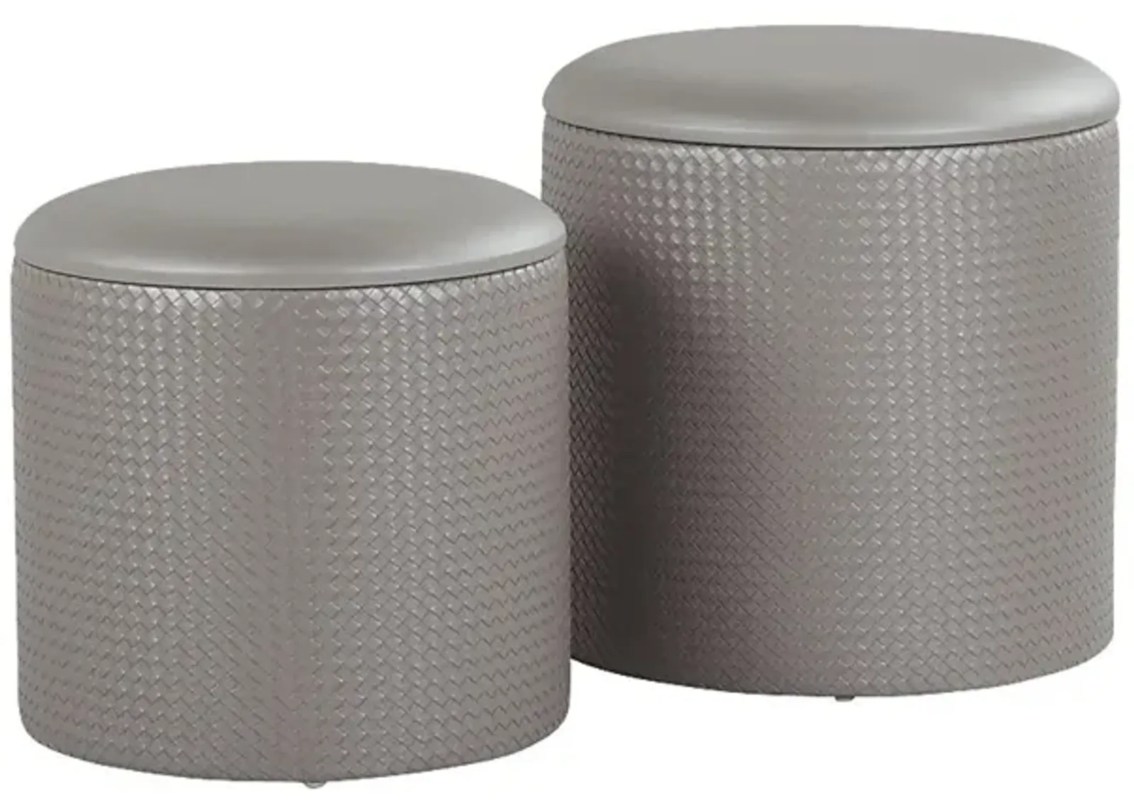 Clarinth Silver Ottoman, Set of 2