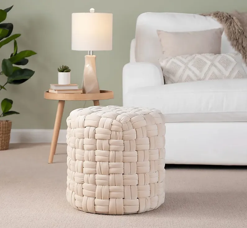 Clendenin Cream Ottoman