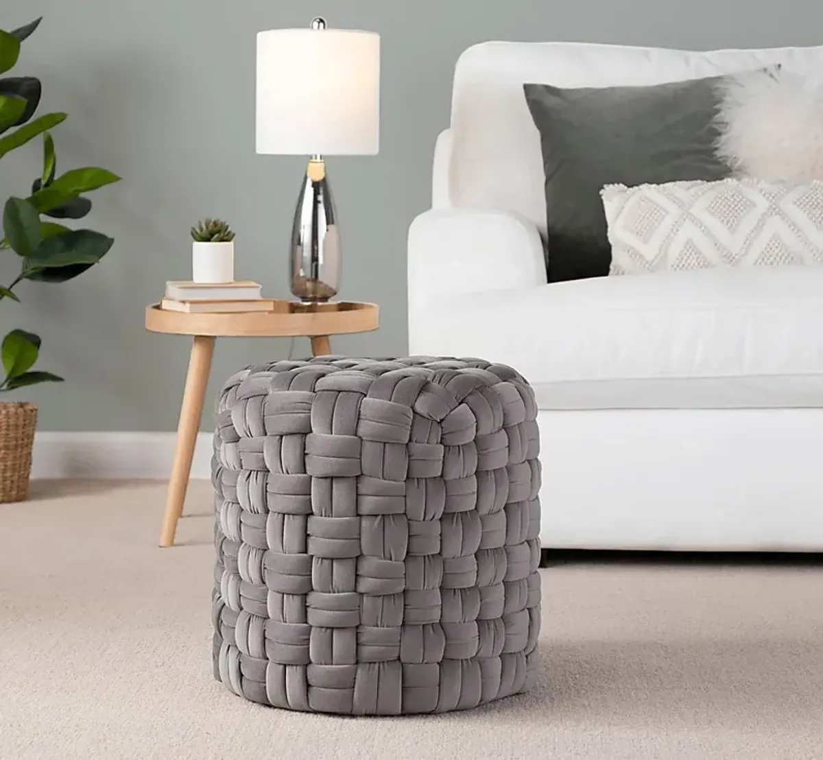 Clendenin Gray Ottoman