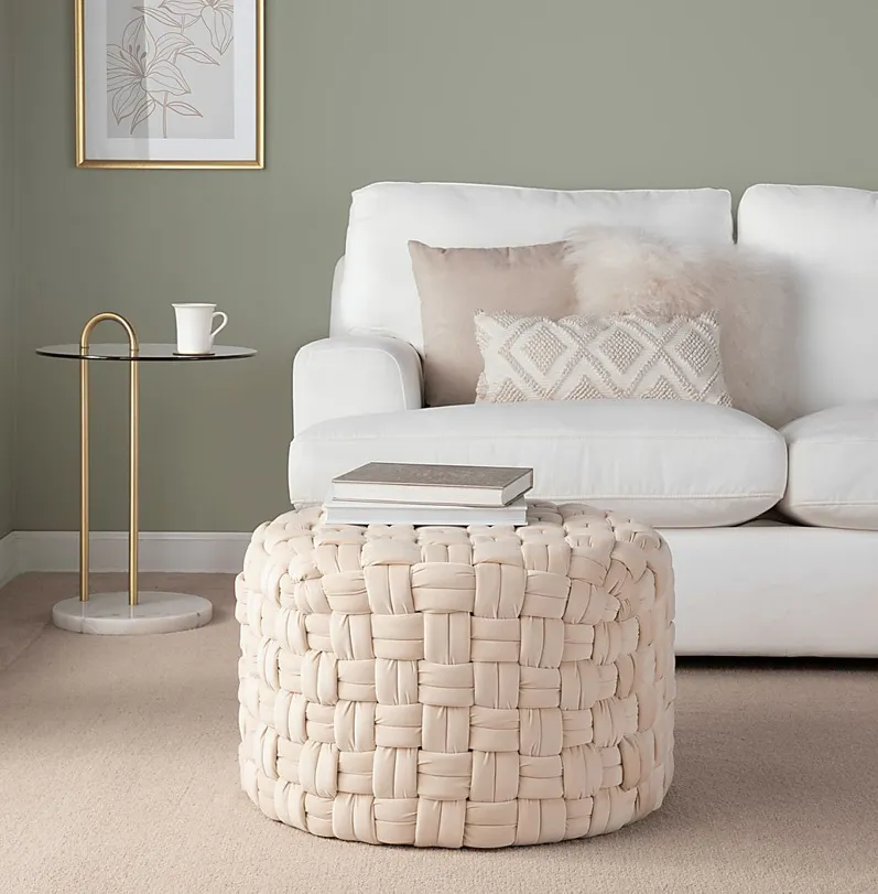 Colearine Cream Ottoman