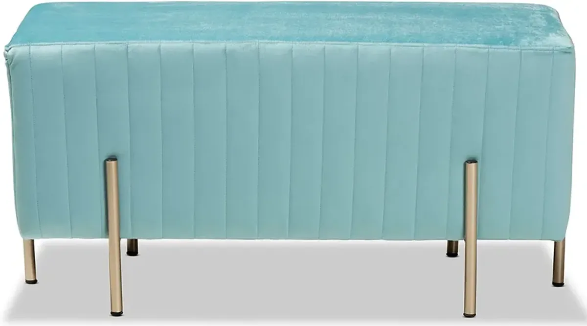 Blanning Blue Ottoman