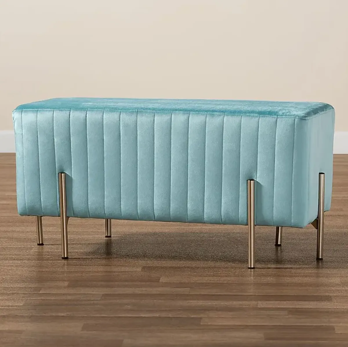 Blanning Blue Ottoman