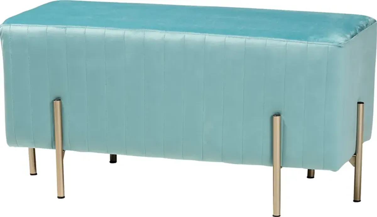 Blanning Blue Ottoman