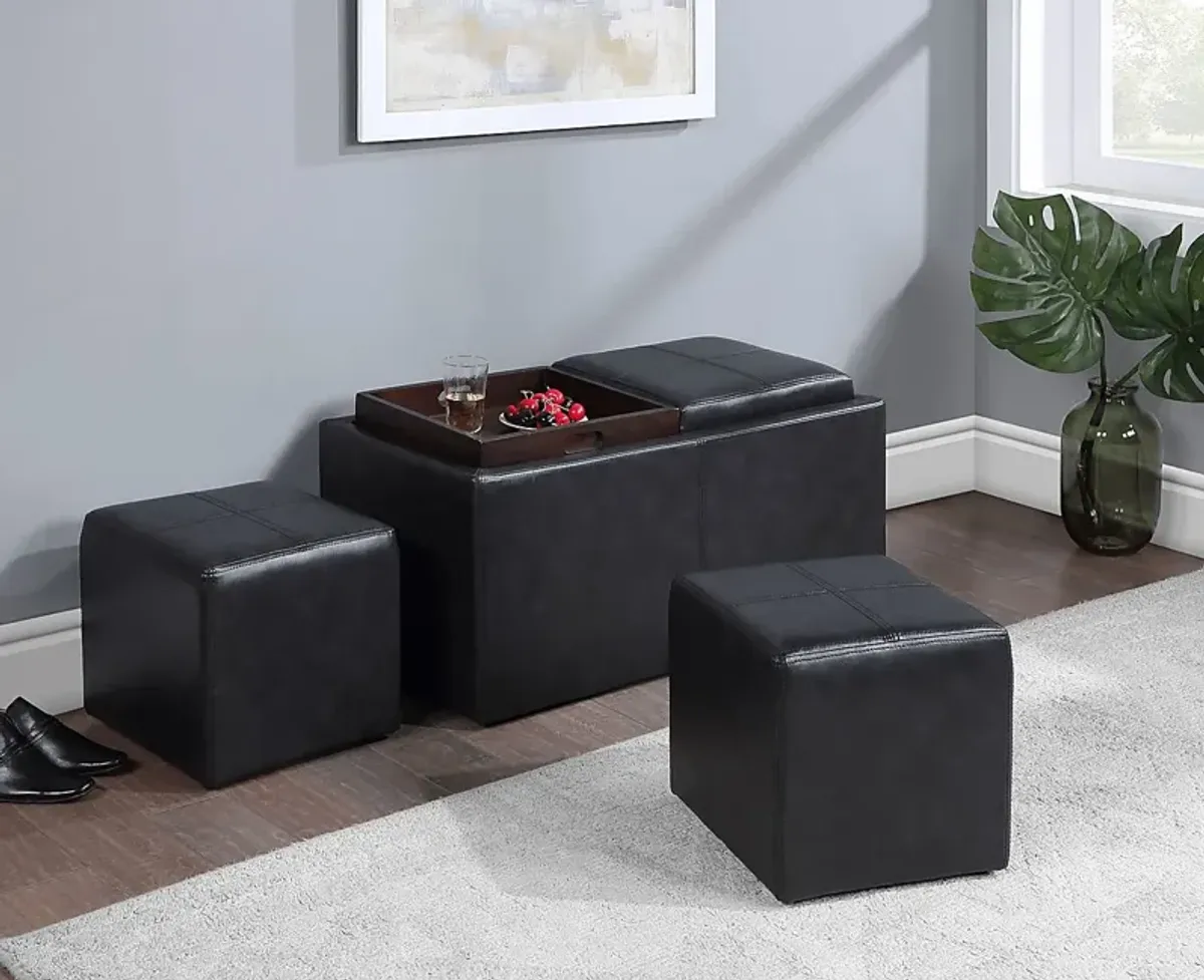 Guetlet Black Storage Ottoman