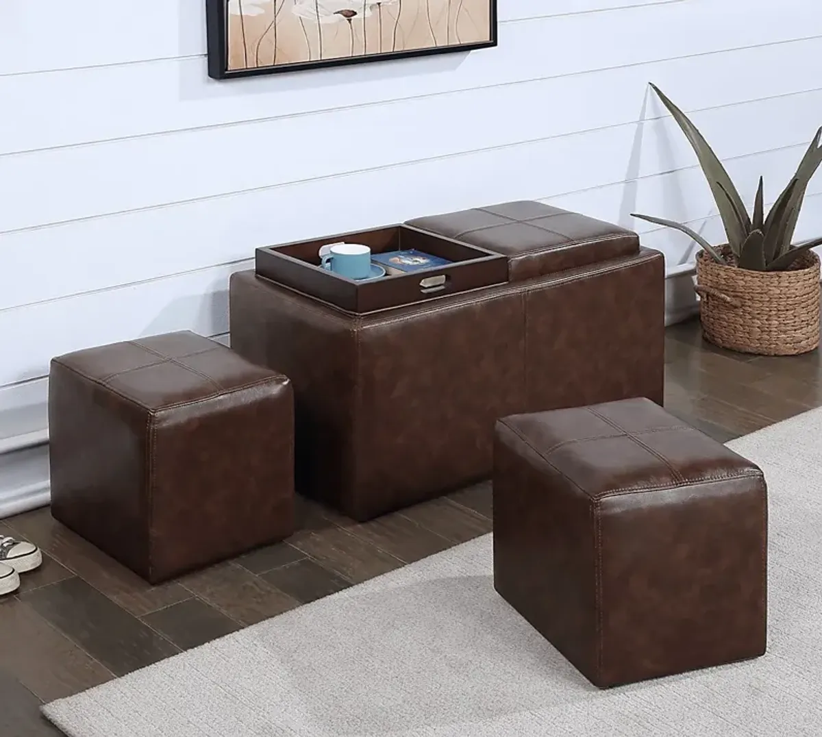 Guetlet Brown Storage Ottoman