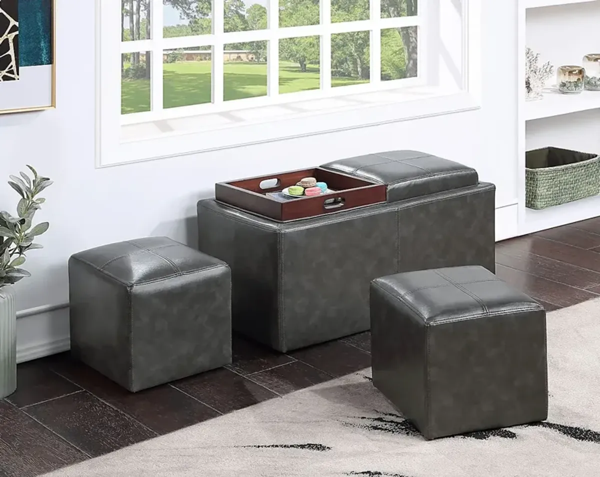 Guetlet Gray Storage Ottoman