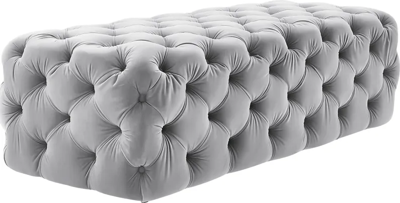 Layla Quinn Gray Ottoman