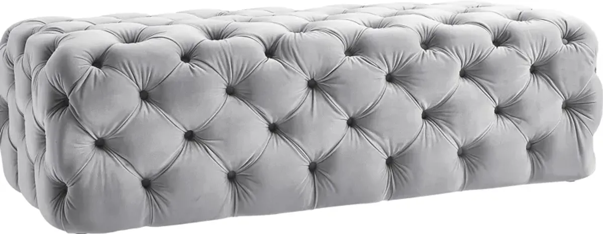 Layla Quinn Gray Ottoman