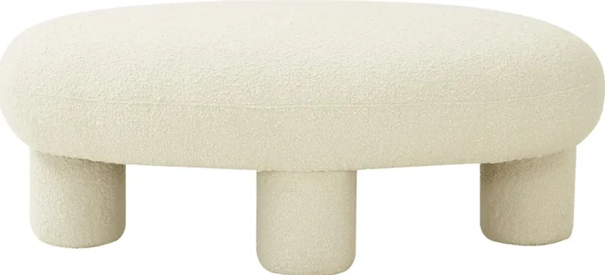 Delaina Cream Ottoman