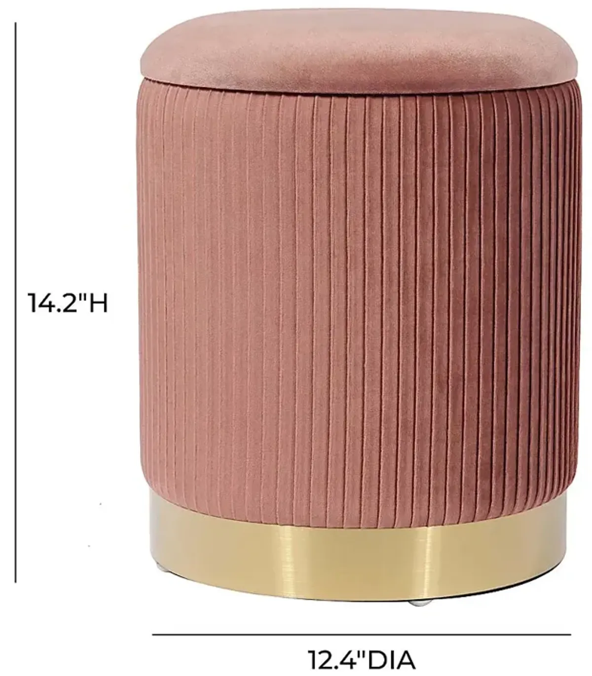 Anellar Pink Blush Storage Ottoman