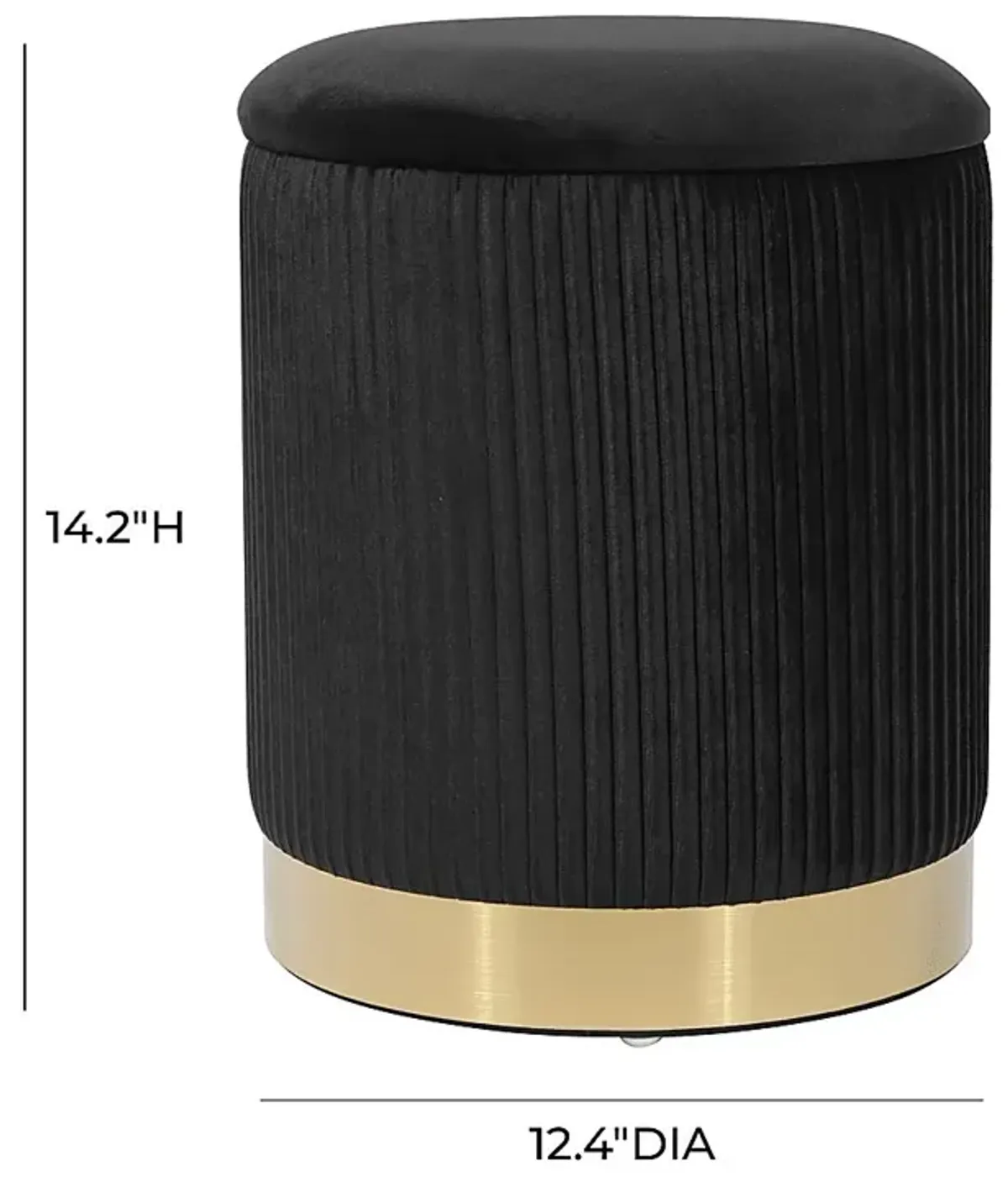 Anellar Black Storage Ottoman