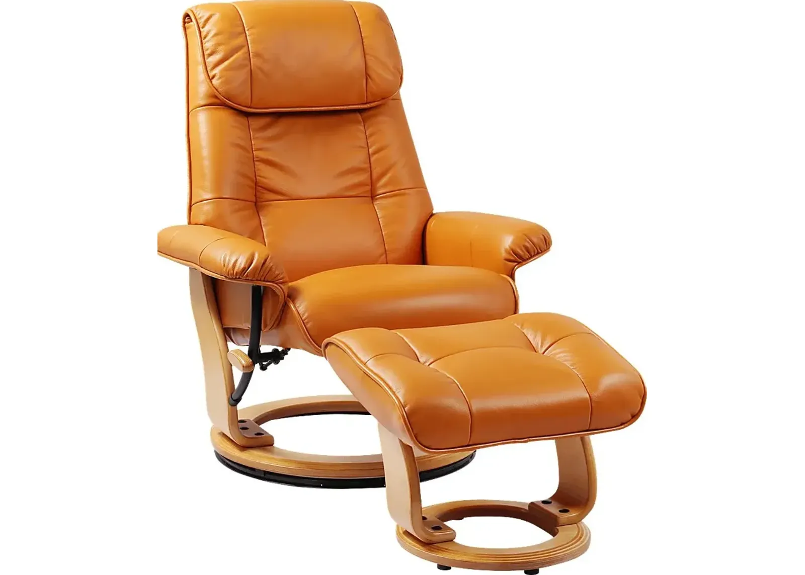 Sadora Orange Recliner & Ottoman