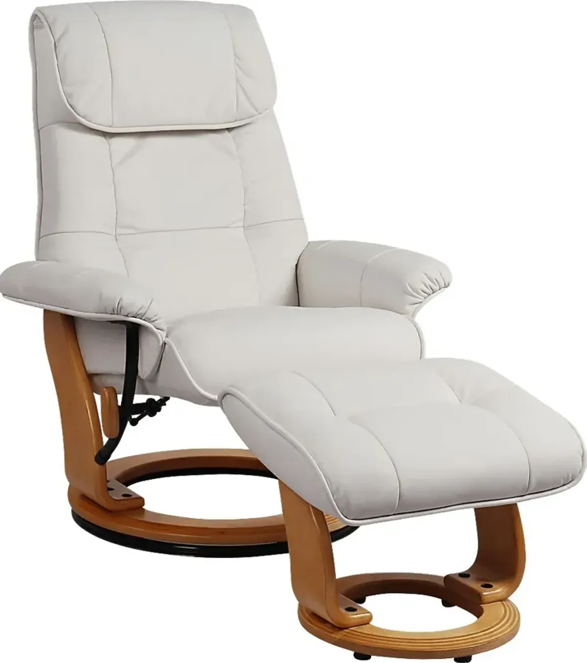 Sadora White Recliner & Ottoman