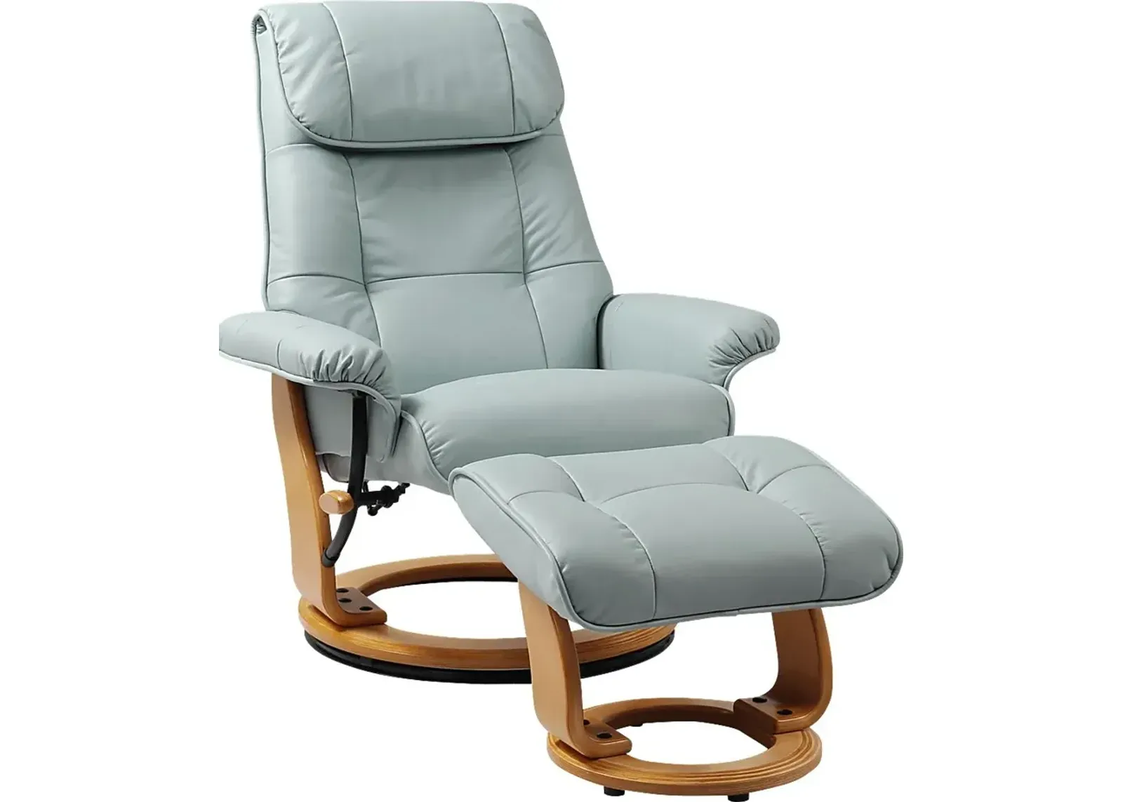 Sadora Light Blue Recliner & Ottoman