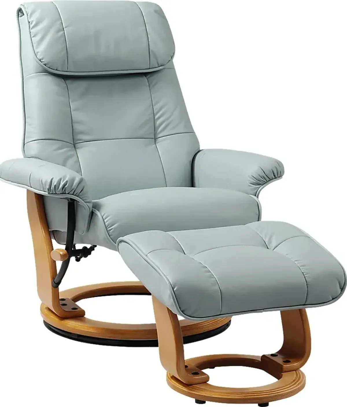 Sadora Light Blue Recliner & Ottoman