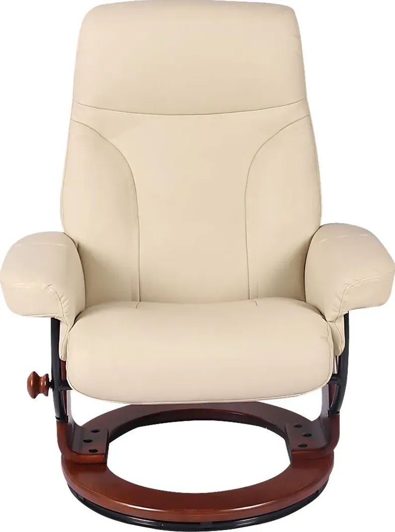 Rosaria Beige Recliner & Ottoman by Rooms To Go