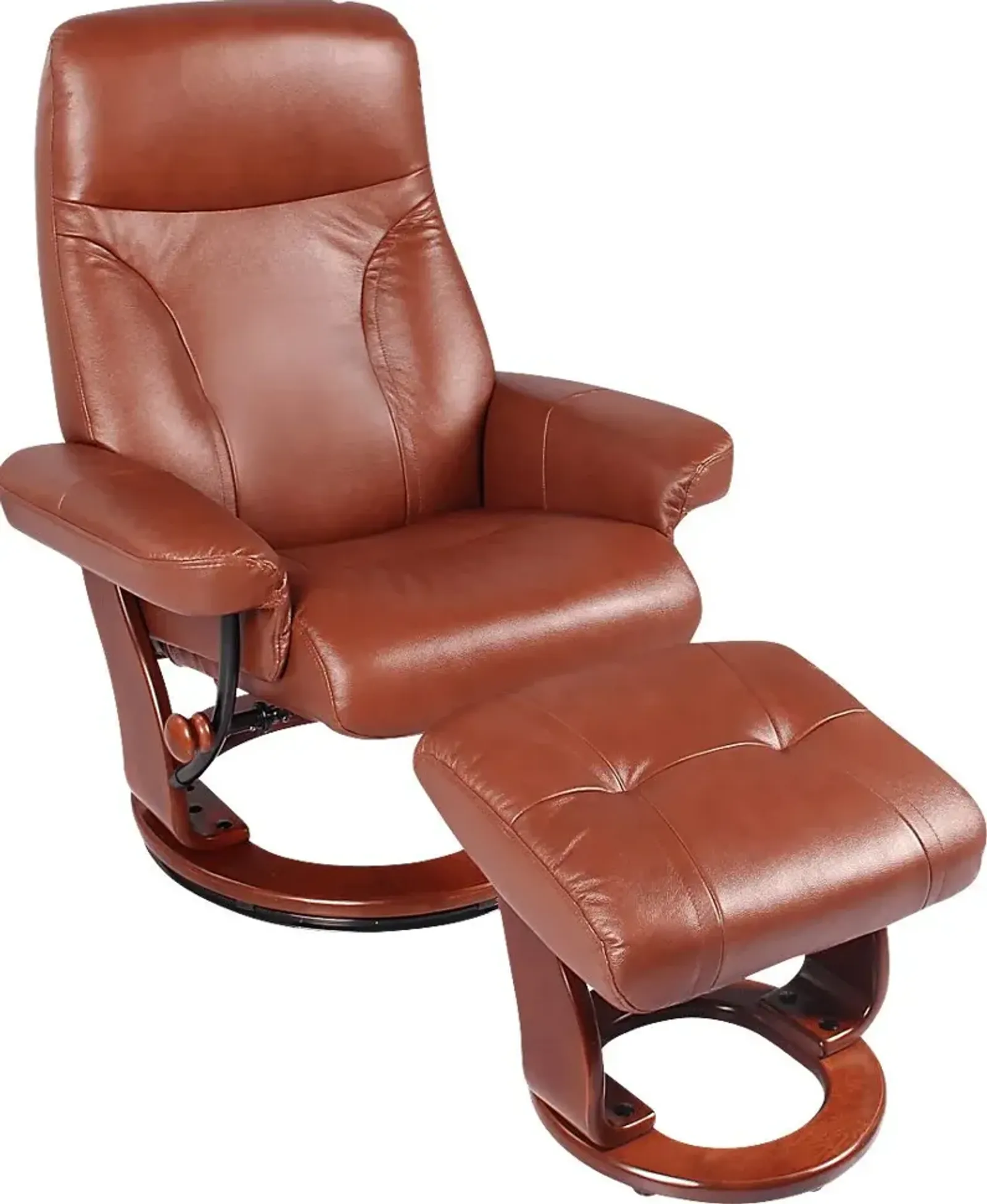 Rosaria Cognac Recliner & Ottoman