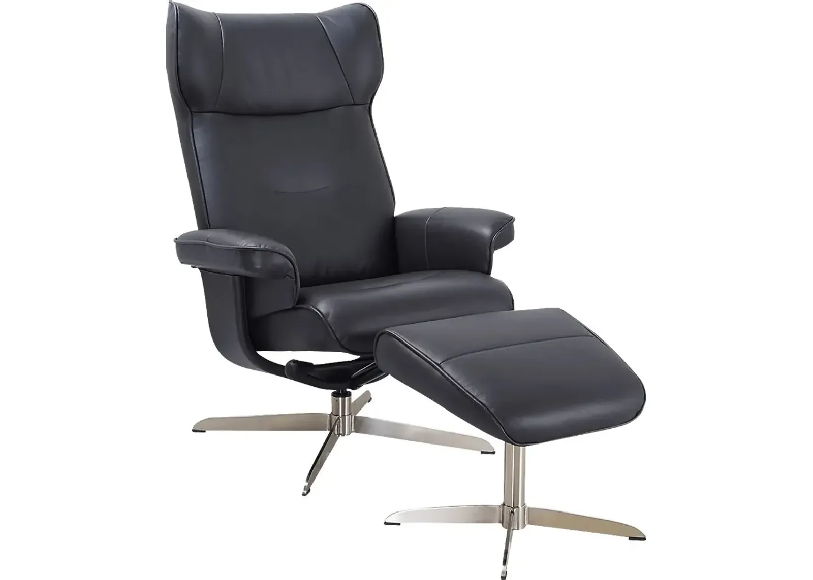 Aneoura Black Recliner and Ottoman