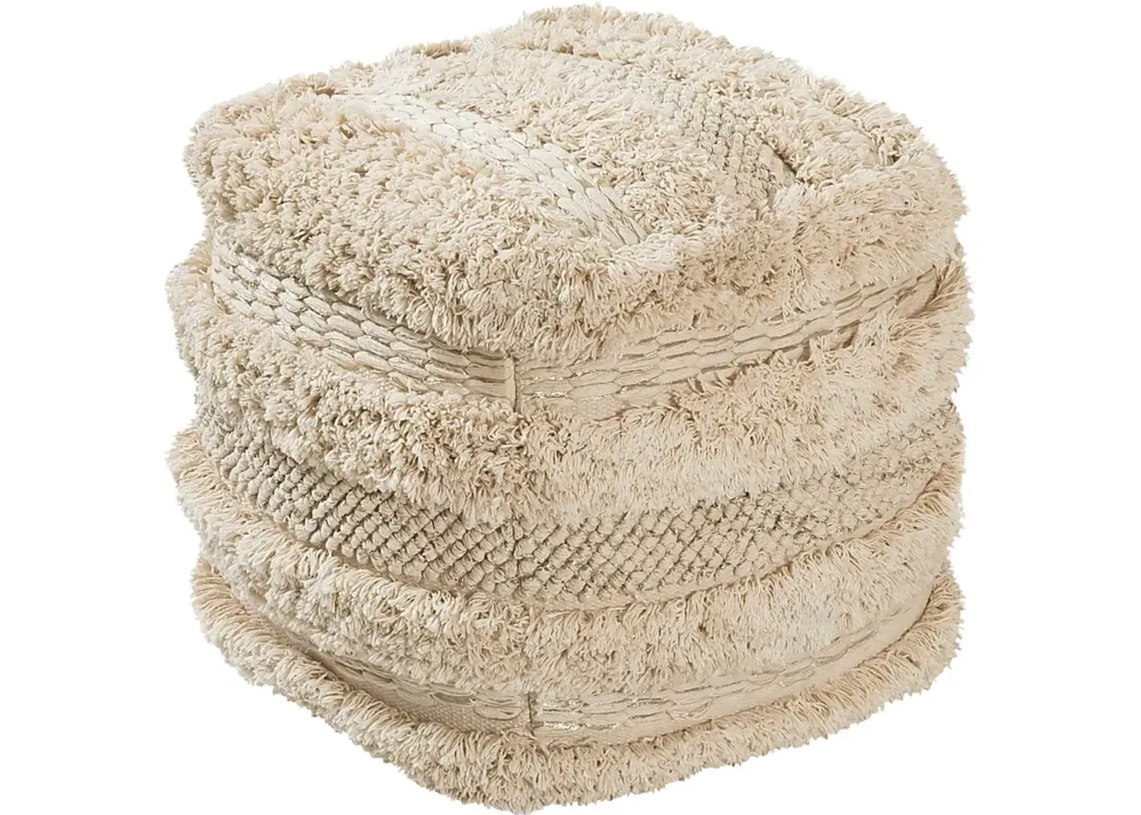 Cora Elle Beige Pouf