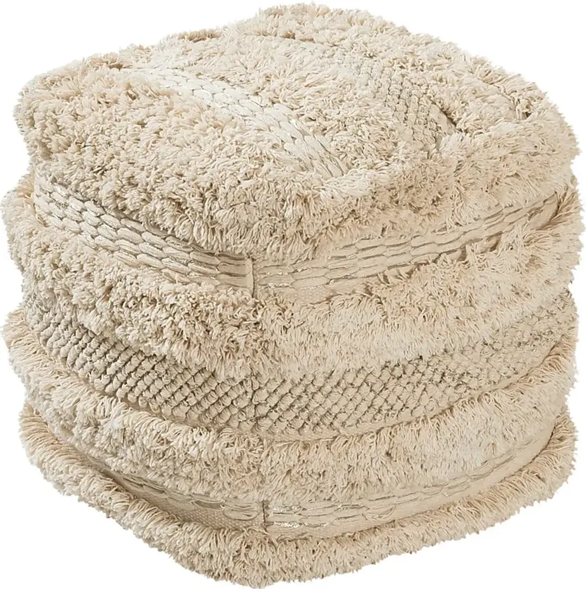 Cora Elle Beige Pouf