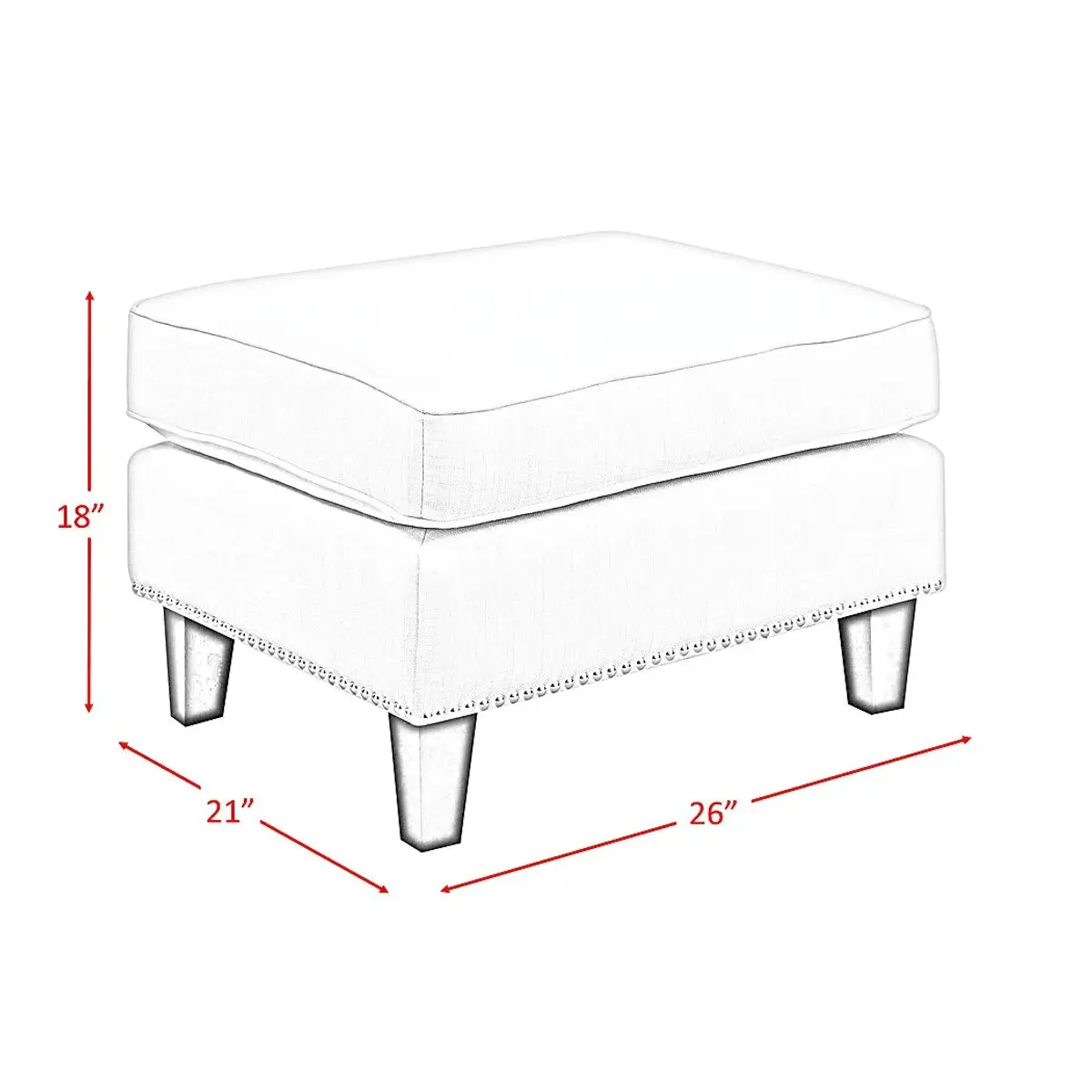 Bazemore Off-White Ottoman