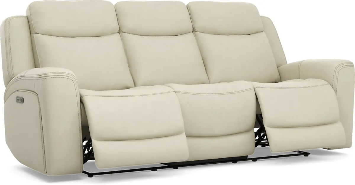 Davidson Platinum Leather 5 Pc Dual Power Reclining Living Room