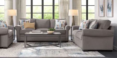 Bellingham Gray Microfiber 7 Pc Living Room with Gel Foam Sleeper Sofa