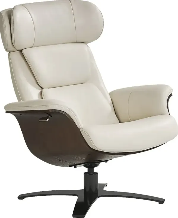 Elliot Ivory Reclining Leather Swivel Chair