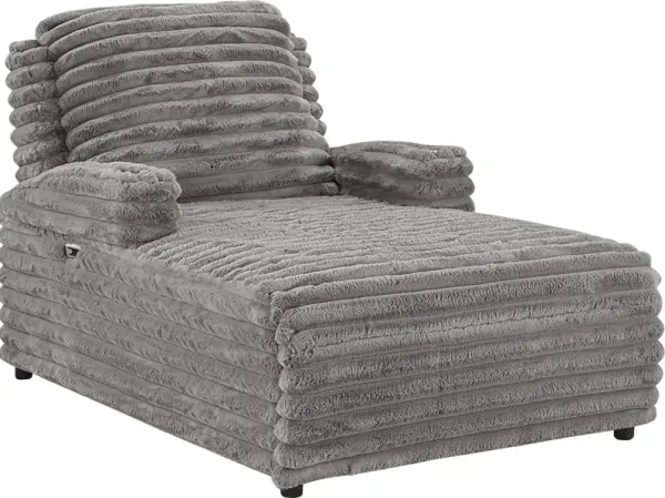 Wintercrest Gray Power Reclining Chaise