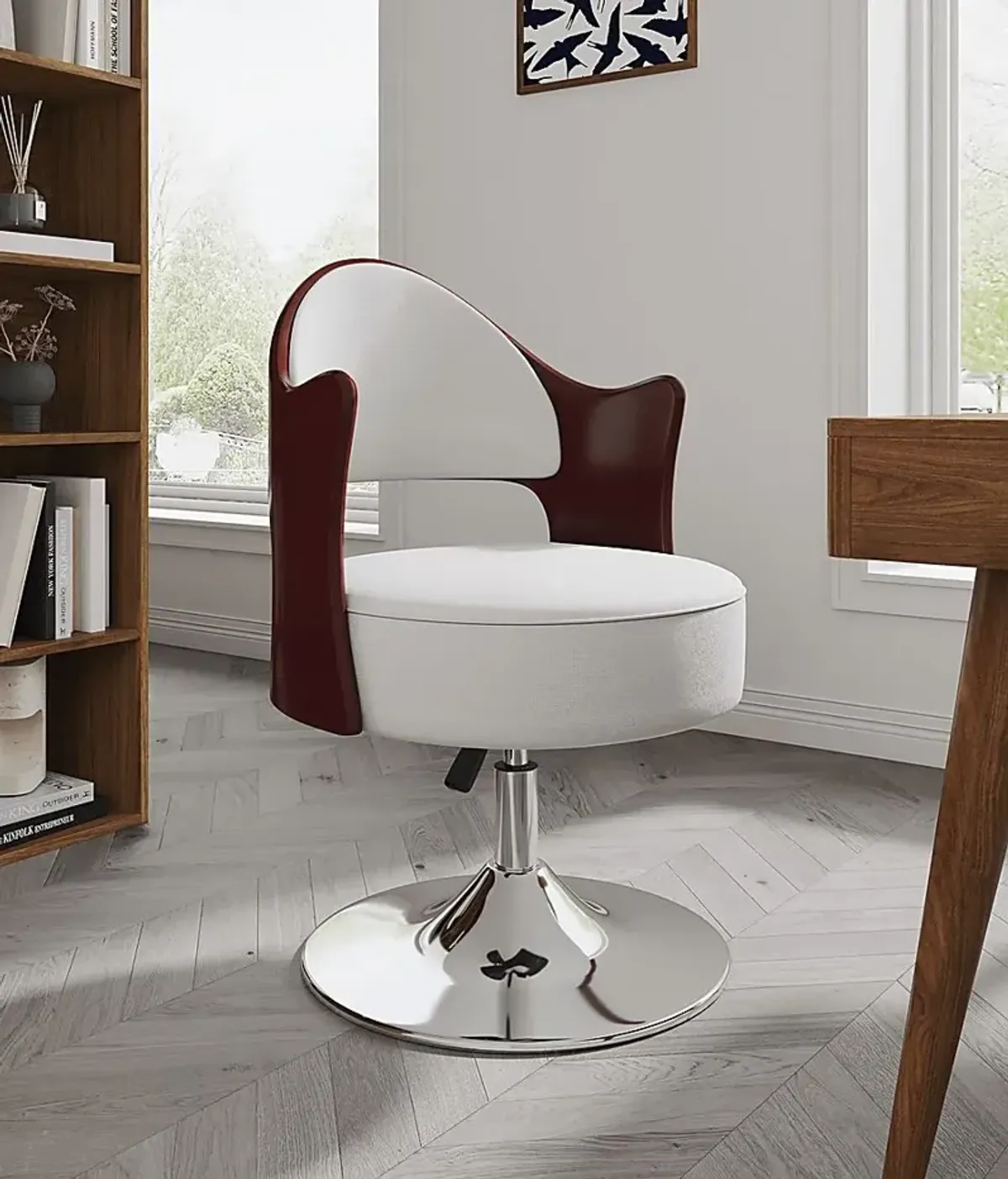 Wrightswood White Swivel Accent Chair