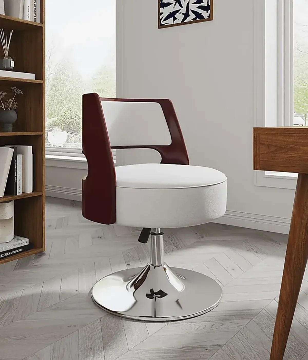 Wrightwood White Swivel Accent Chair