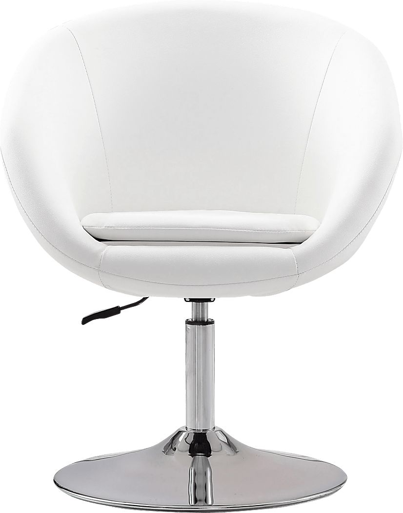 Amparoo White Swivel Accent Chair