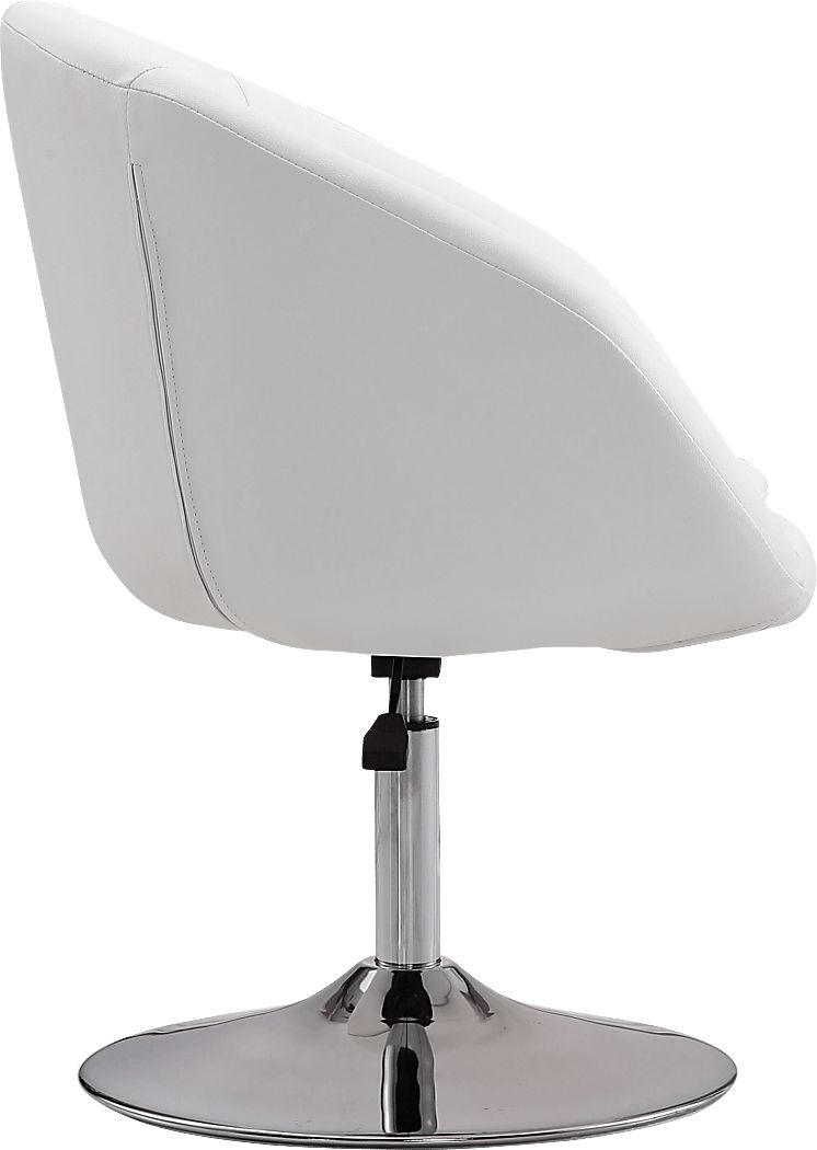 Amparoo White Swivel Accent Chair