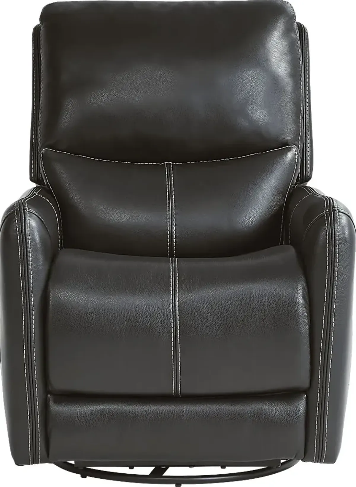 Hudson Place Black Leather Triple Power Swivel Recliner