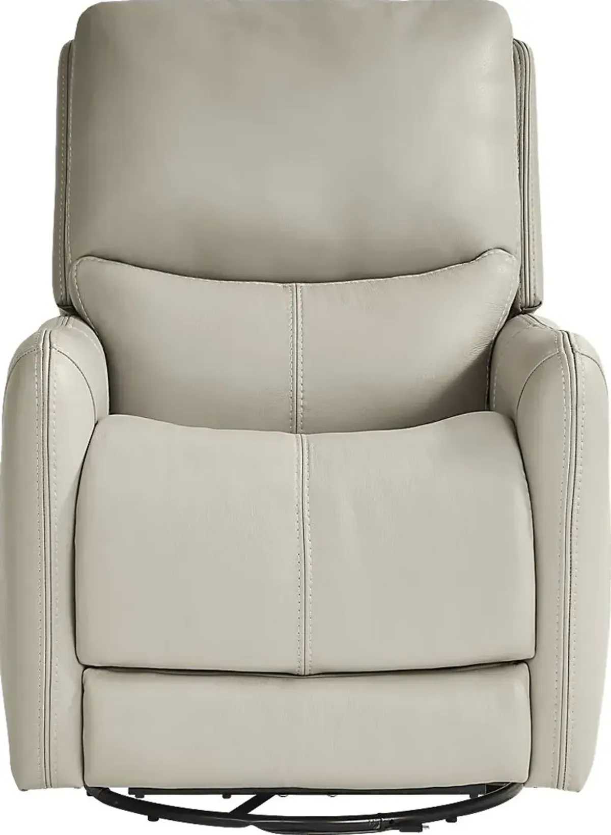 Hudson Place Dove Leather Triple Power Swivel Recliner