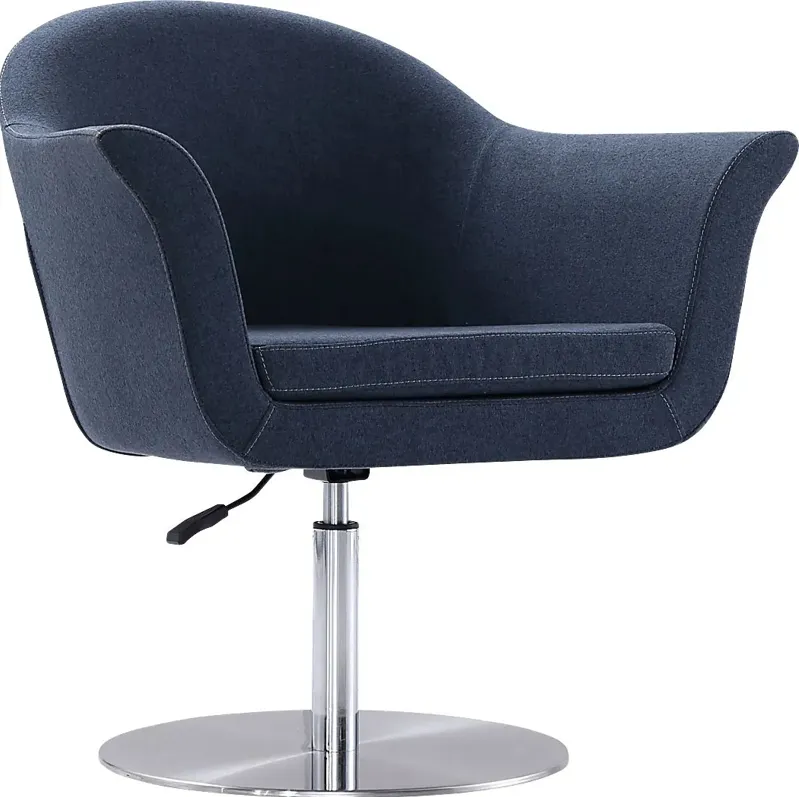 Belon Dark Blue Swivel Accent Chair