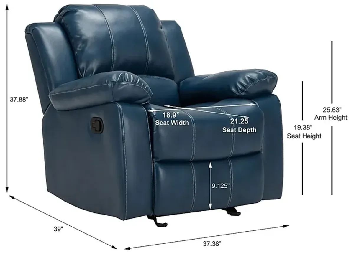 Absecon Blue Rocker Recliner