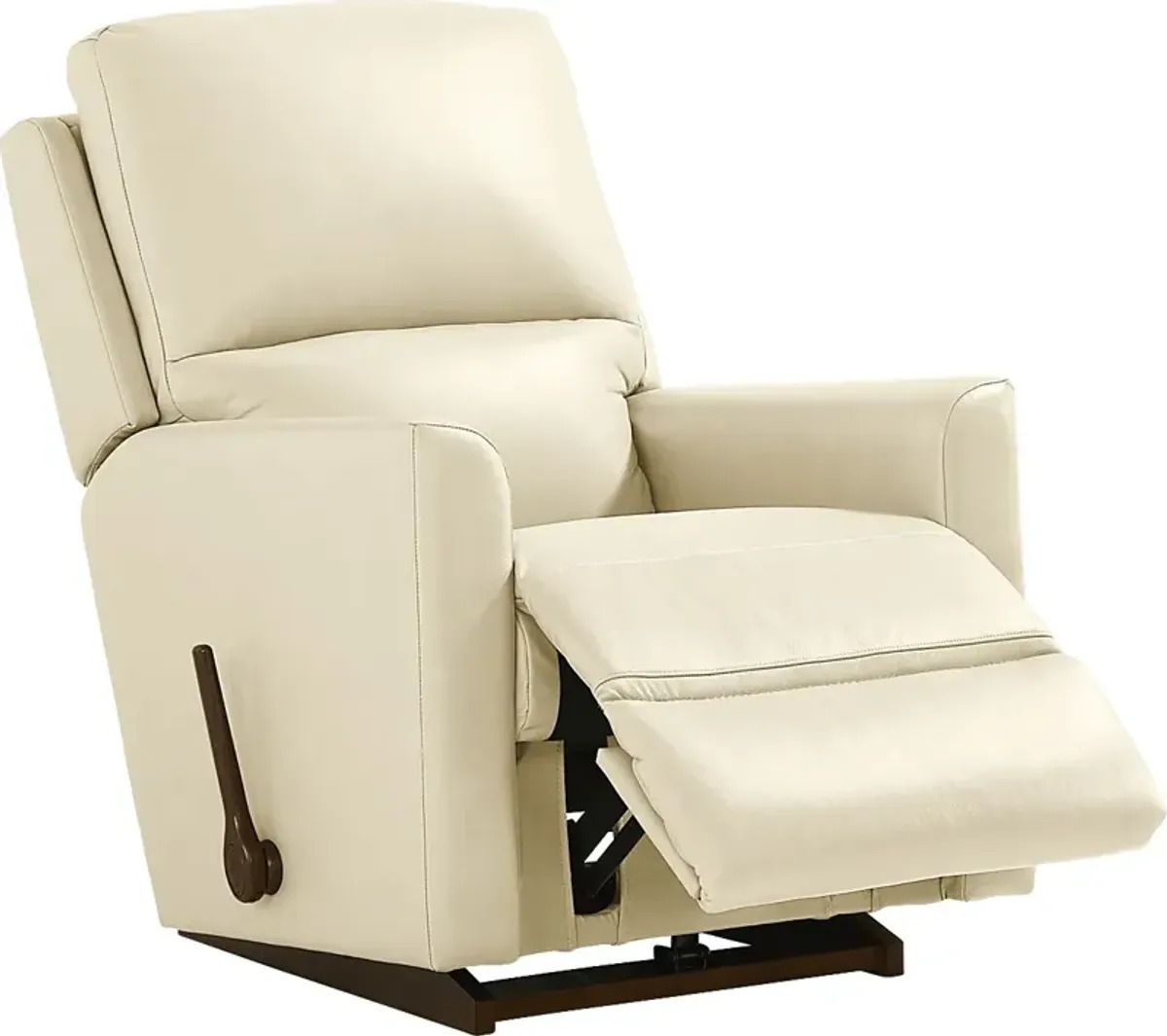 Wynne I Ivory Leather Rocker Recliner