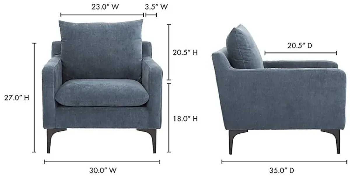 Glenroy Blue Accent Chair