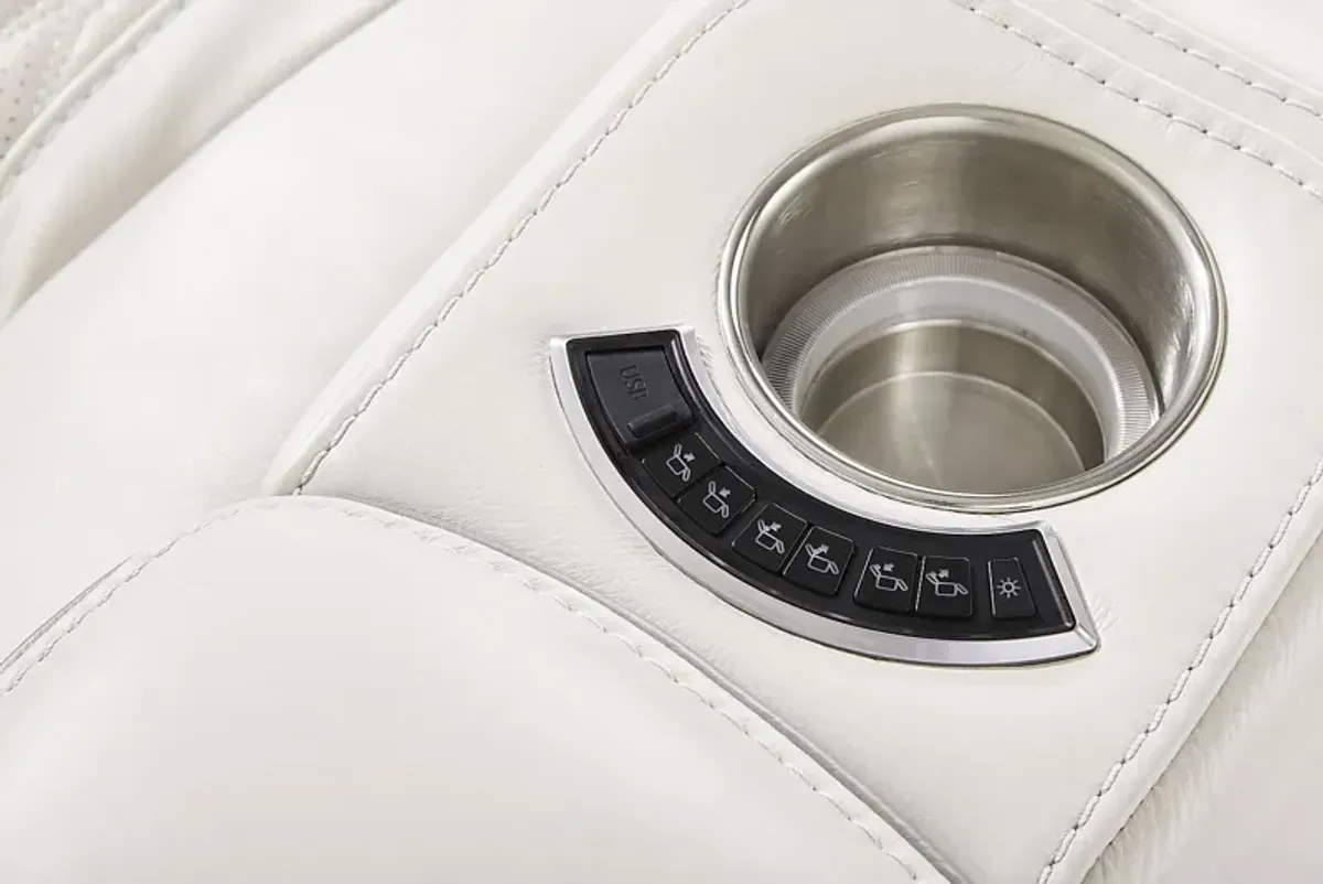 White Leather Sound Tech by Shaq Recliner To Go