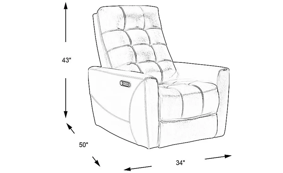 Dashwood Beige Leather Dual Power Recliner